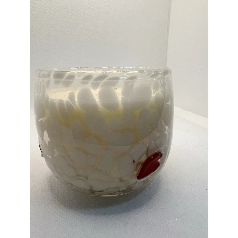 Anthropologie Icon Glass Candle white santa hat caramel spice wonderland winter